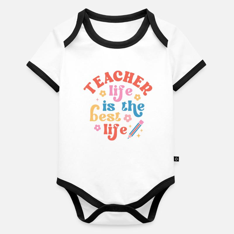 Enseignant Body Bébé bio contrasté manches courtes