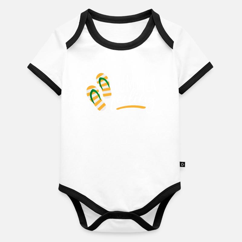 Summer feeling - Sommer - Sonne - Urlaub Baby Bio-Kurzarm-Kontrastbody