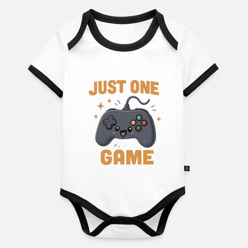 Nur ein Spiel – Niedlicher Kawaii Controller Baby Bio-Kurzarm-Kontrastbody