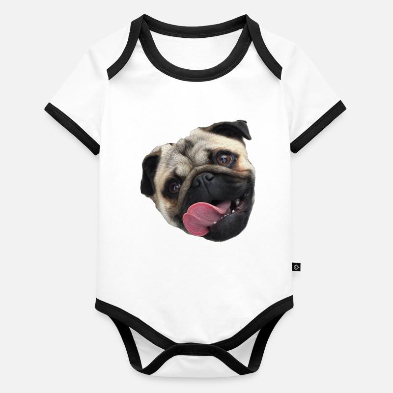 Mops Baby Bio-Kurzarm-Kontrastbody