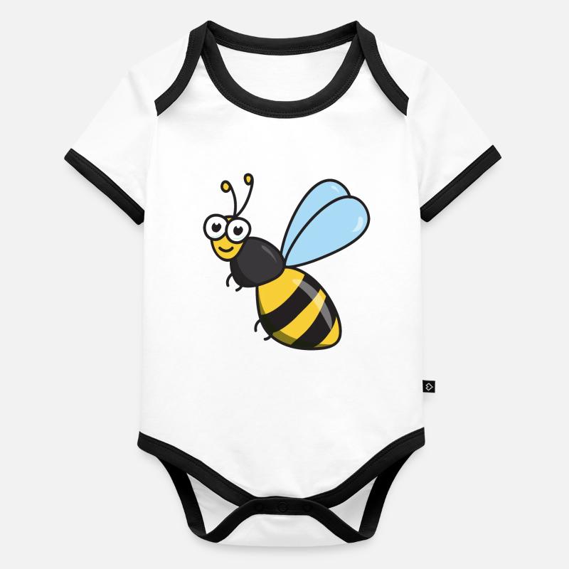 Bee honey bee Organic Baby Contrasting Bodysuit