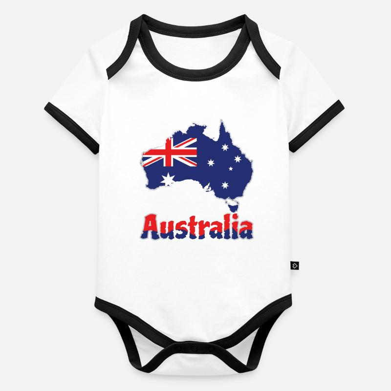 AUSTRALIE Body Bébé bio contrasté manches courtes