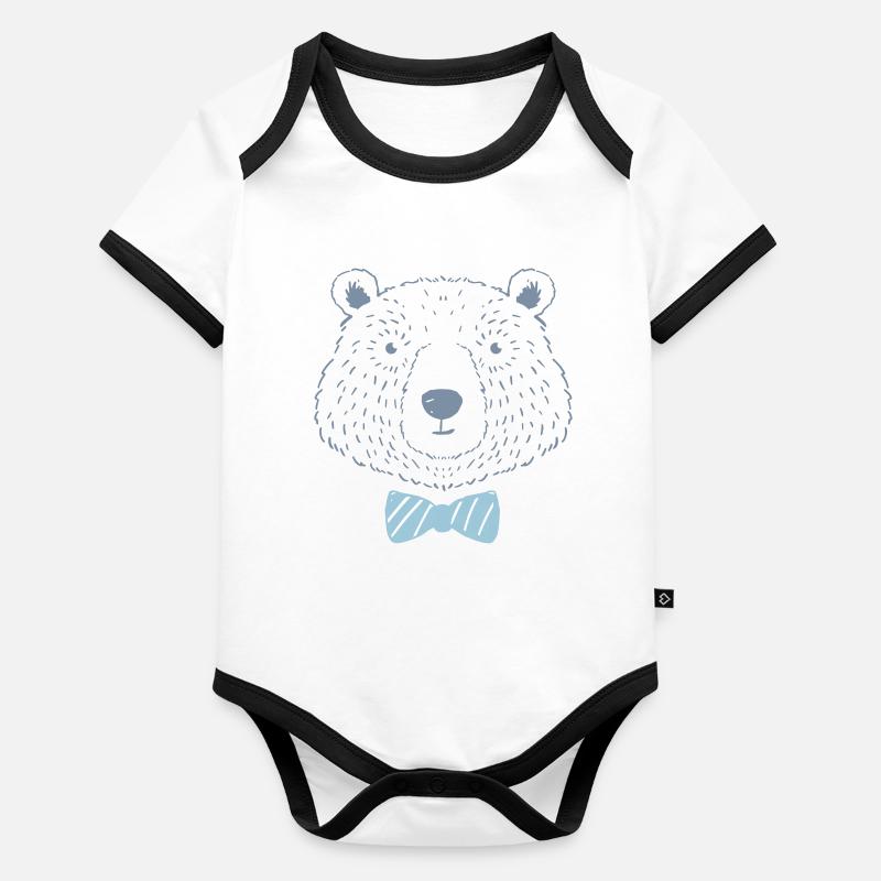 Kleiner Bär Baby Bio-Kurzarm-Kontrastbody