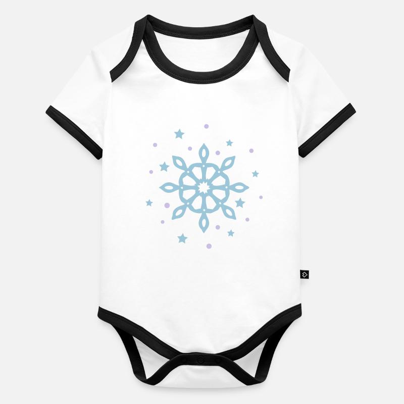 flocon de neige Body Bébé bio contrasté manches courtes