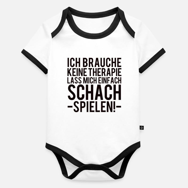 Schach Baby Bio-Kurzarm-Kontrastbody