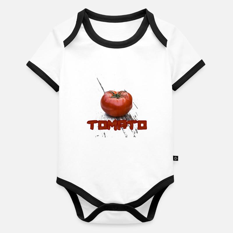 tomate Body Bébé bio contrasté manches courtes