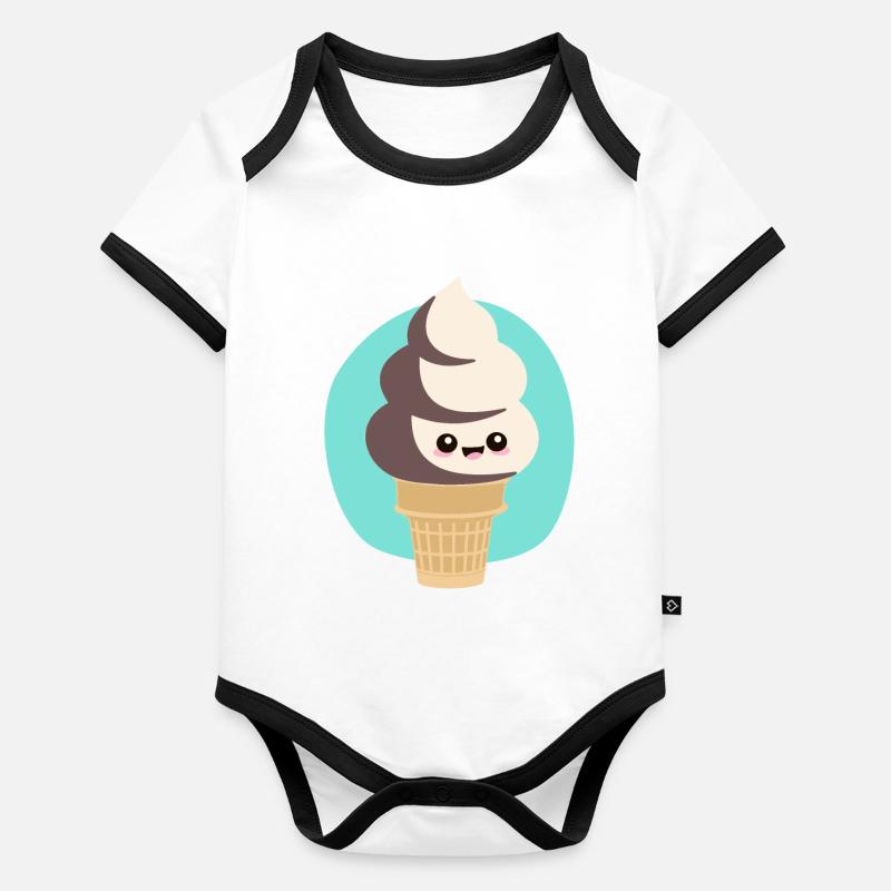 douce glace douce d’été Kawaii Body Bébé bio contrasté manches courtes