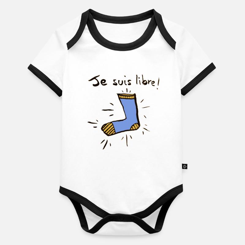 Je suis libre ! Body Bébé bio contrasté manches courtes