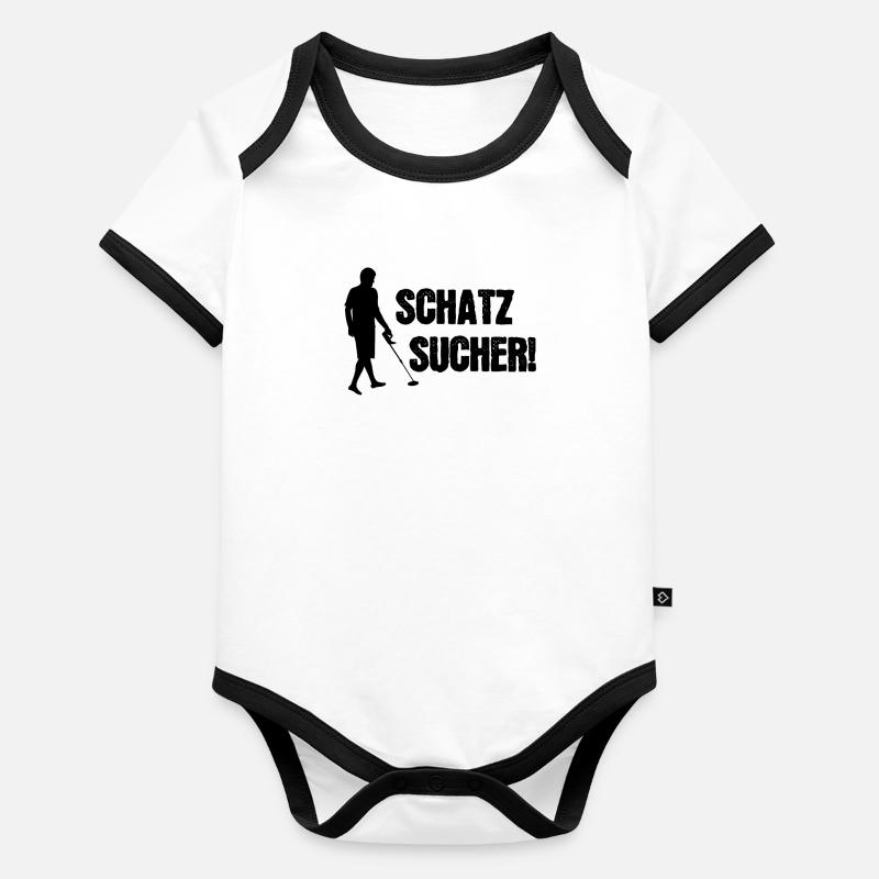 Chasseur de trésor Body Bébé bio contrasté manches courtes