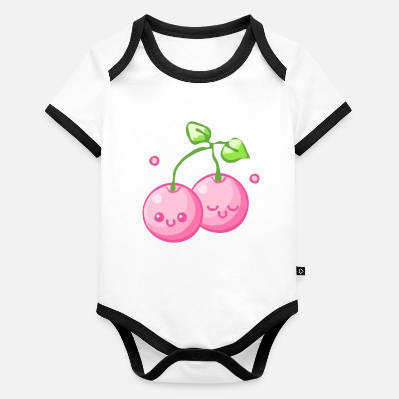 Kirsche Baby Bio-Kurzarm-Kontrastbody
