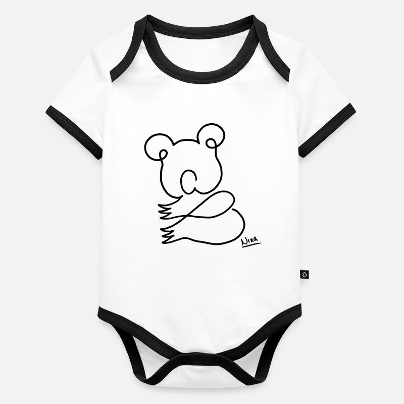Koala bear Organic Baby Contrasting Bodysuit