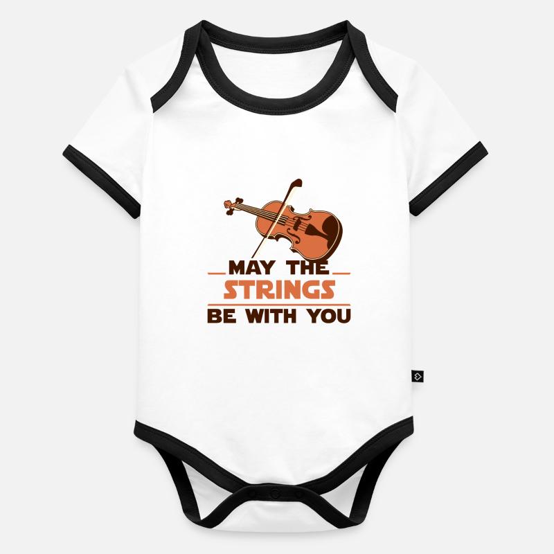 Violin fiddle player Organic Baby Contrasting Bodysuit