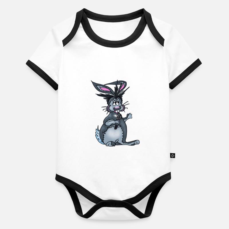 Hase Sänger Baby Bio-Kurzarm-Kontrastbody