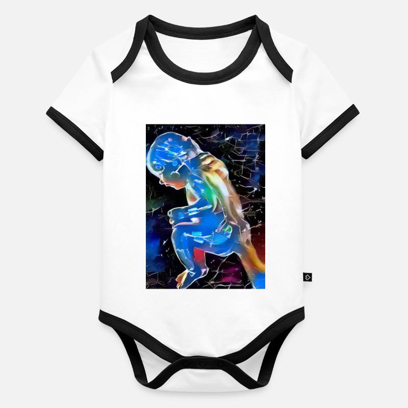 BlueBaby Body Bébé bio contrasté manches courtes