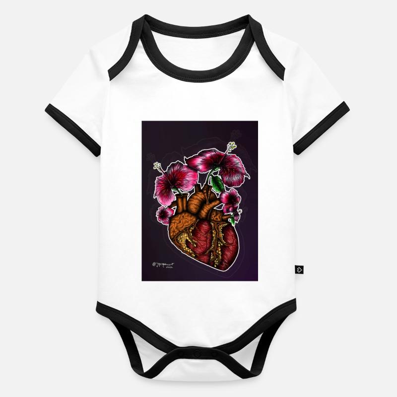 FLEUR DE CDRAZON Body Bébé bio contrasté manches courtes