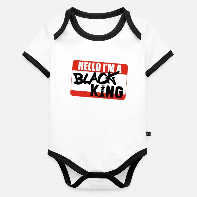 Roi Noir Body Bébé bio contrasté manches courtes