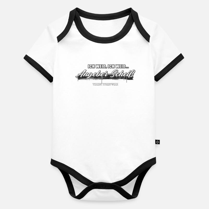 Angeber Scheiß Baby Bio-Kurzarm-Kontrastbody