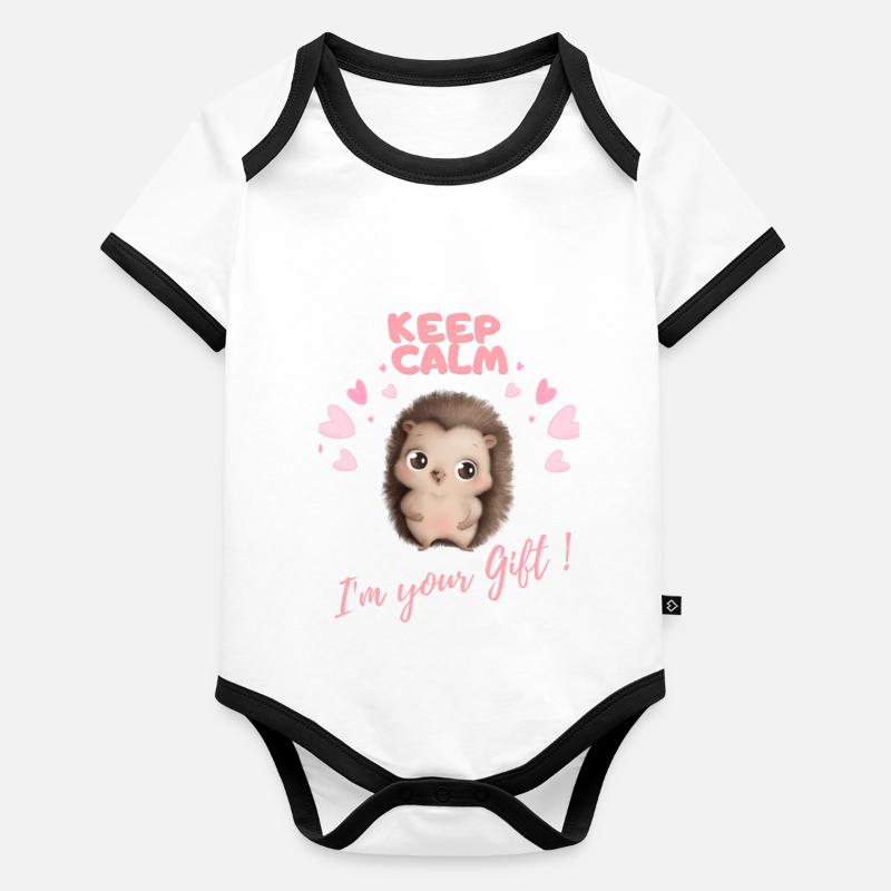 KEEP CALM IM YOUR GIFT - Body Bébé bio contrasté manches courtes