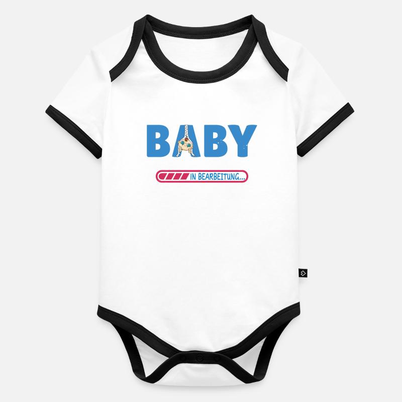 Bébé en cours Body Bébé bio contrasté manches courtes