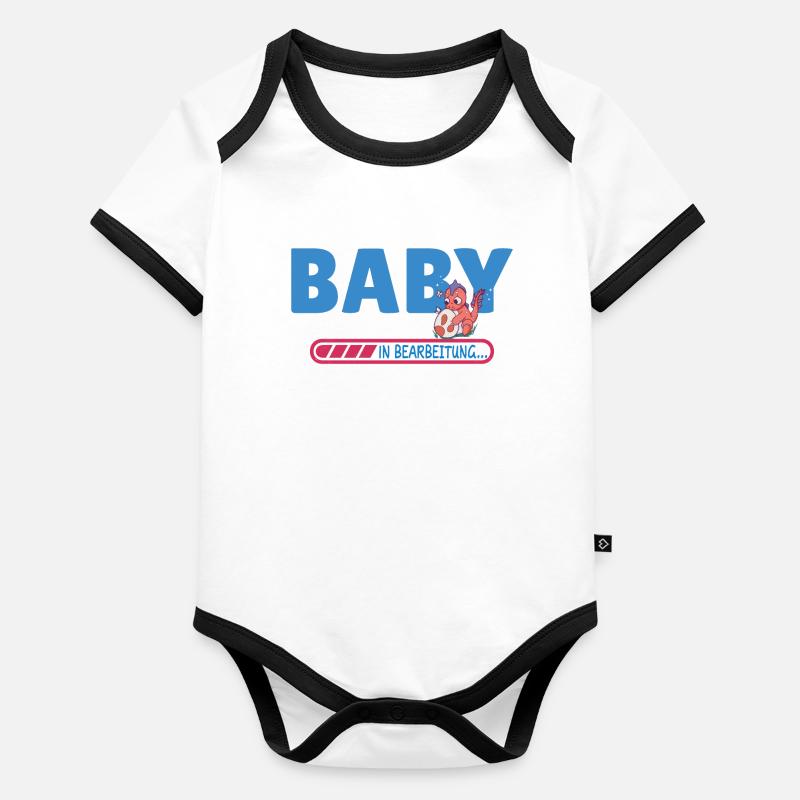 Bébé en cours Body Bébé bio contrasté manches courtes