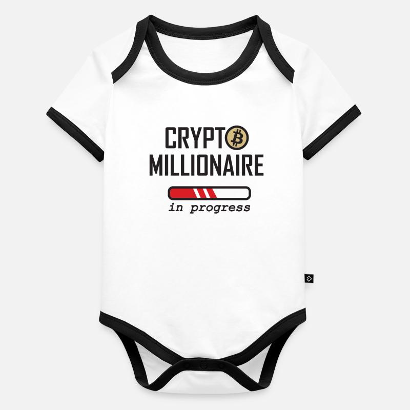 Crypto Millionnaire en cours Body Bébé bio contrasté manches courtes
