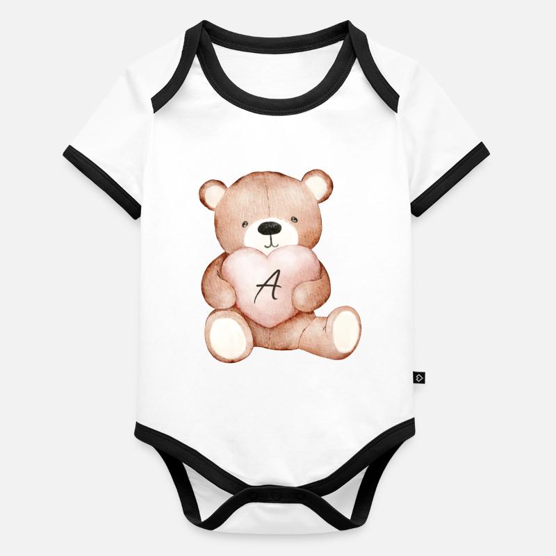 Teddy A Baby Bio-Kurzarm-Kontrastbody