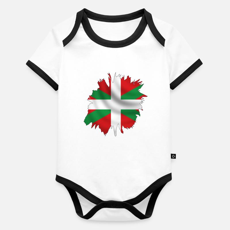 basque design Body Bébé bio contrasté manches courtes