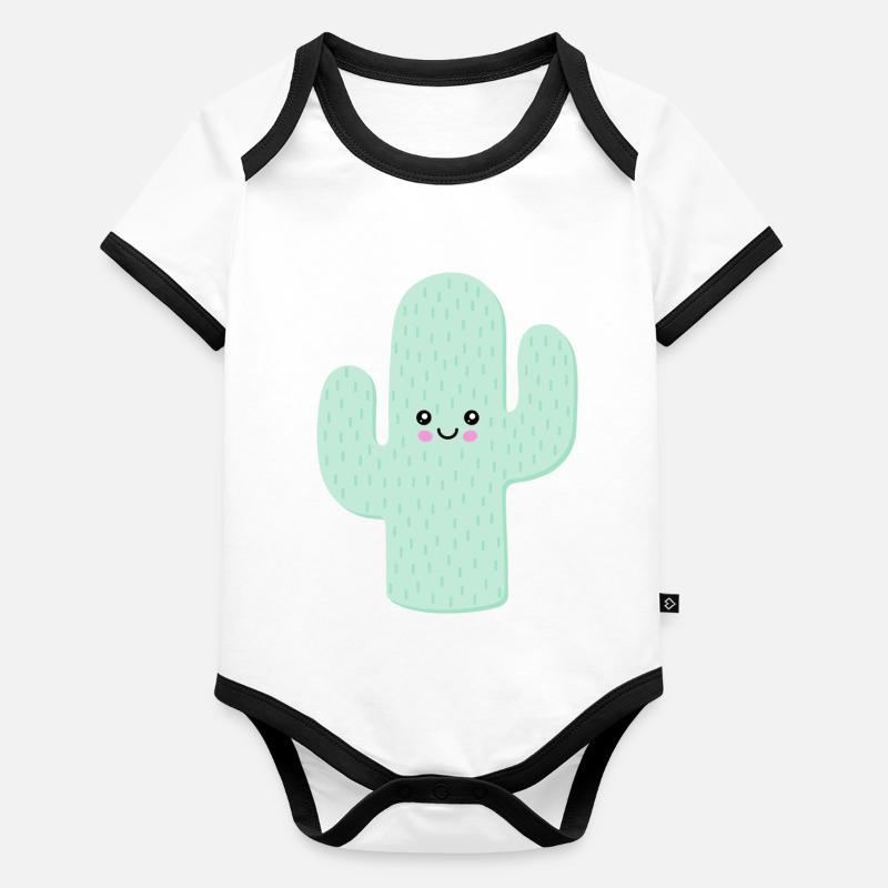 Cactus doux Body Bébé bio contrasté manches courtes