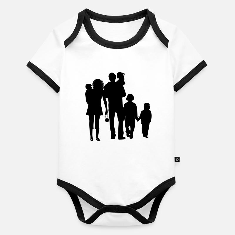 Famille Body Bébé bio contrasté manches courtes