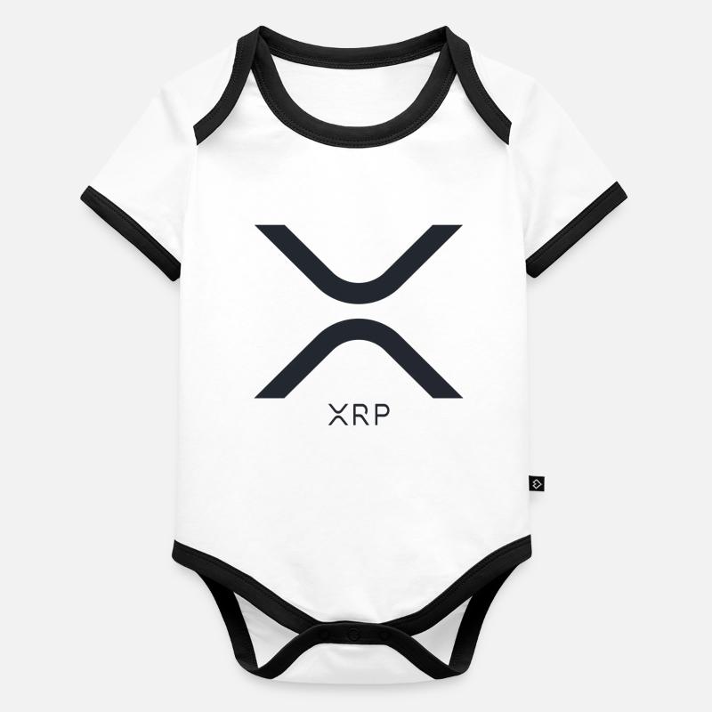Logo Ripple XRP Body Bébé bio contrasté manches courtes