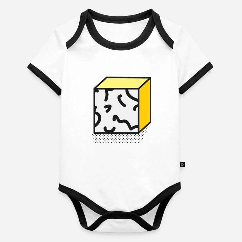minimal memphis style Organic Baby Contrasting Bodysuit
