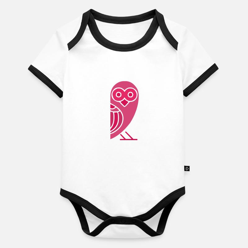 Poussins de hiboux Body Bébé bio contrasté manches courtes