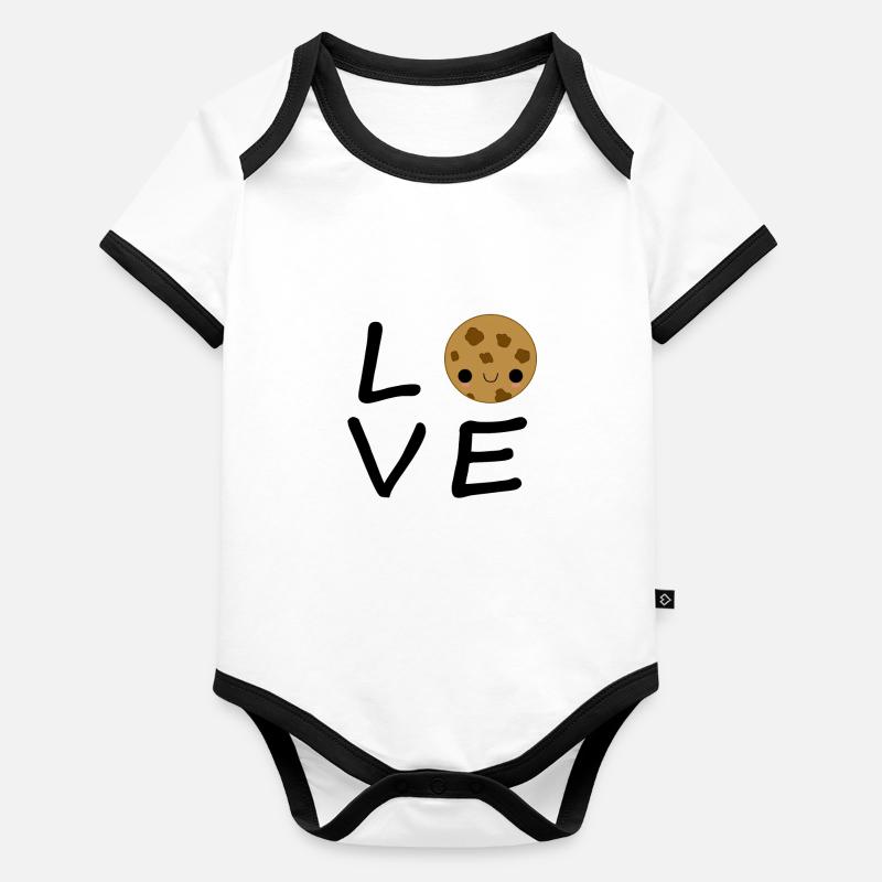 Amour biscuit Body Bébé bio contrasté manches courtes