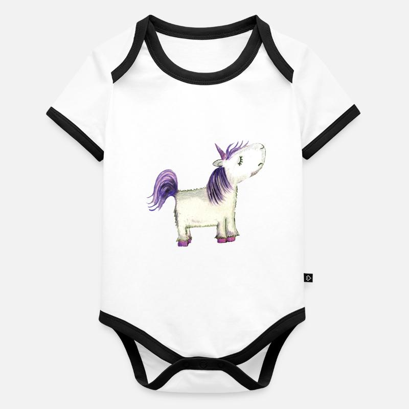 Beleidigtes Einhorn Baby Bio-Kurzarm-Kontrastbody
