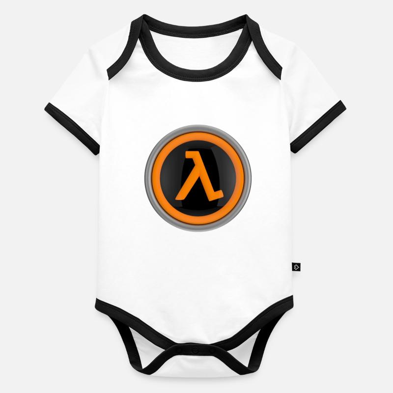 Lambda-Logo Baby Bio-Kurzarm-Kontrastbody