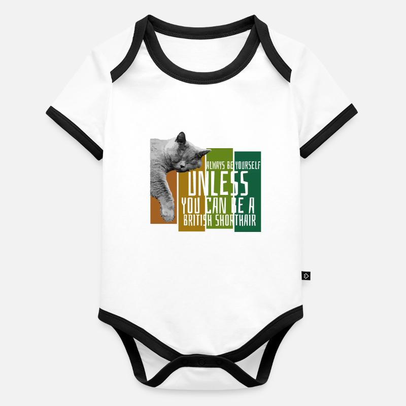 Brit Shorthair Kitten Kitty Cadeau Body Bébé bio contrasté manches courtes