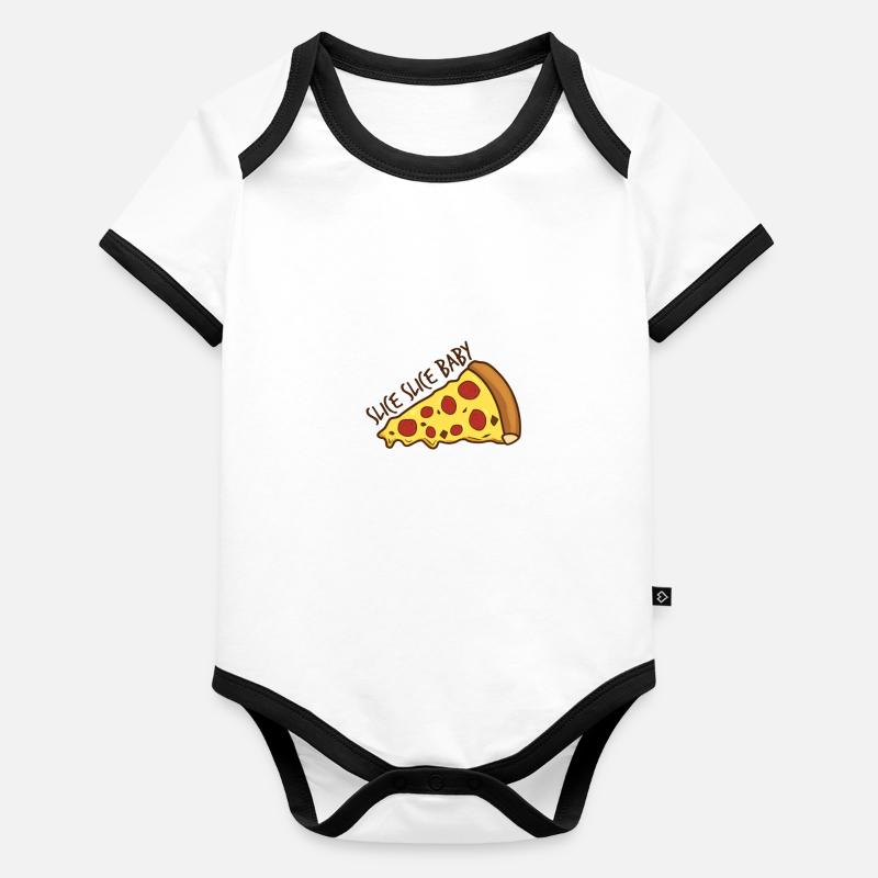 pizza Body Bébé bio contrasté manches courtes