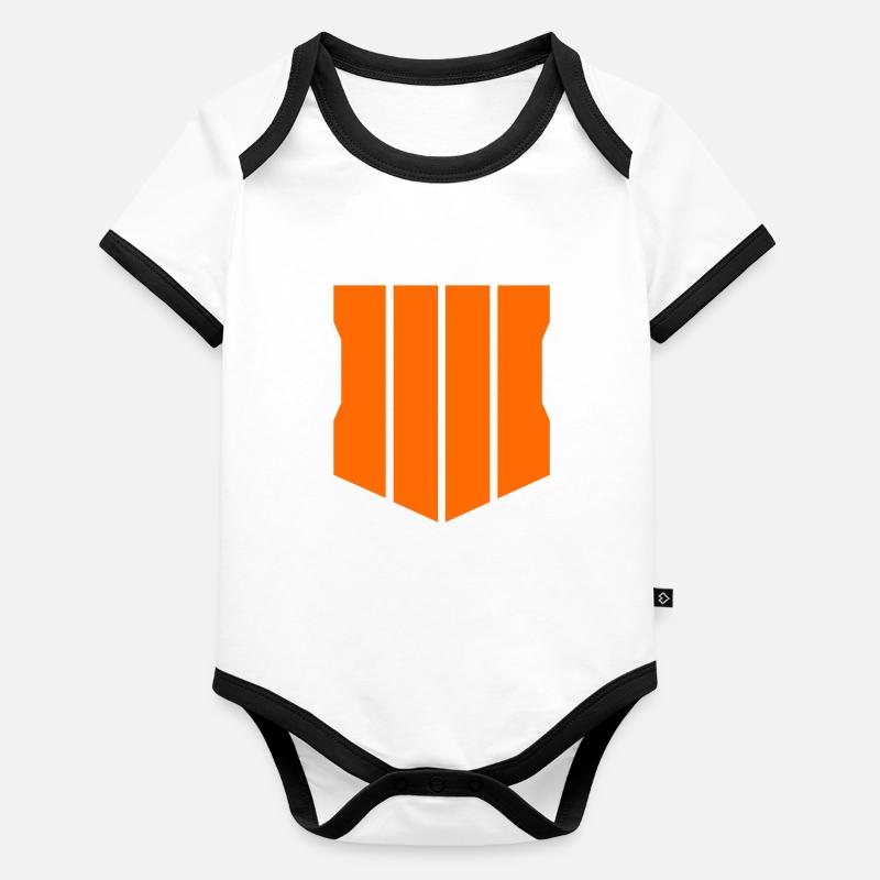 schwarzes Ops 4 Logo Baby Bio-Kurzarm-Kontrastbody