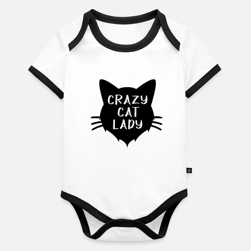 cat lady Organic Baby Contrasting Bodysuit
