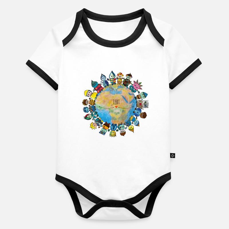 <3 Nous appartenons tous ensemble <3 rebelles de la paix Body Bébé bio contrasté manches courtes
