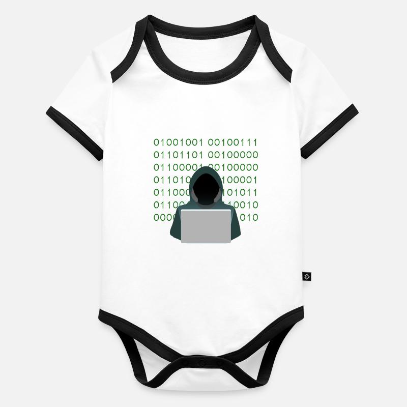 pirate informatique Body Bébé bio contrasté manches courtes