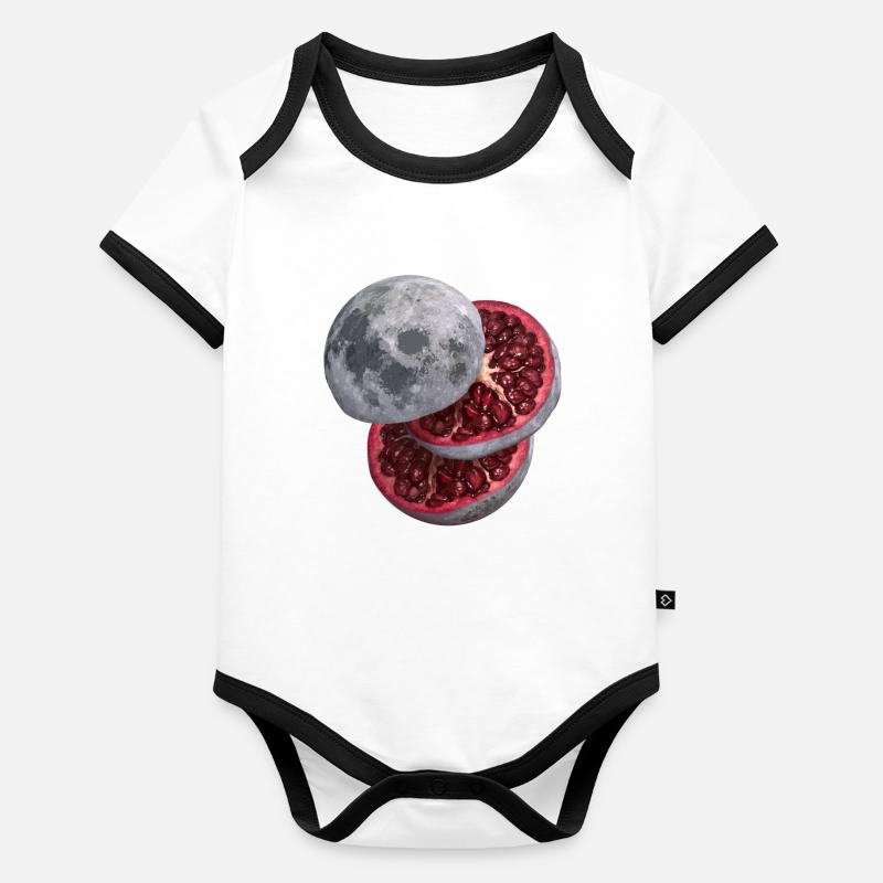The pomegranate moon! Organic Baby Contrasting Bodysuit