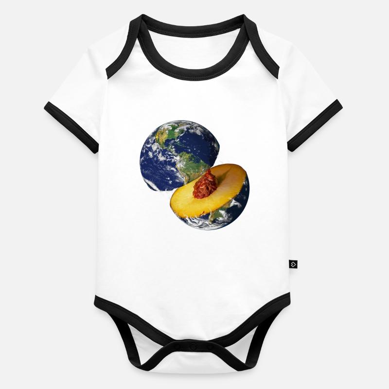 La terre de pêche! Body Bébé bio contrasté manches courtes