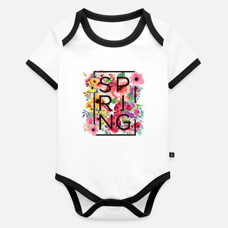Printemps - printemps Body Bébé bio contrasté manches courtes
