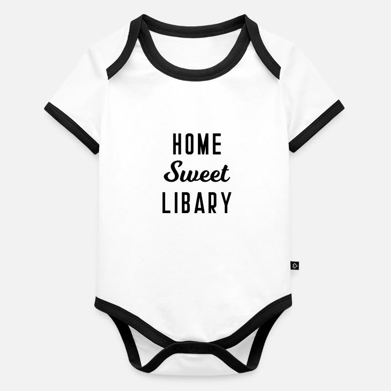 Home sweet libary library learn to study Organic Baby Contrasting Bodysuit