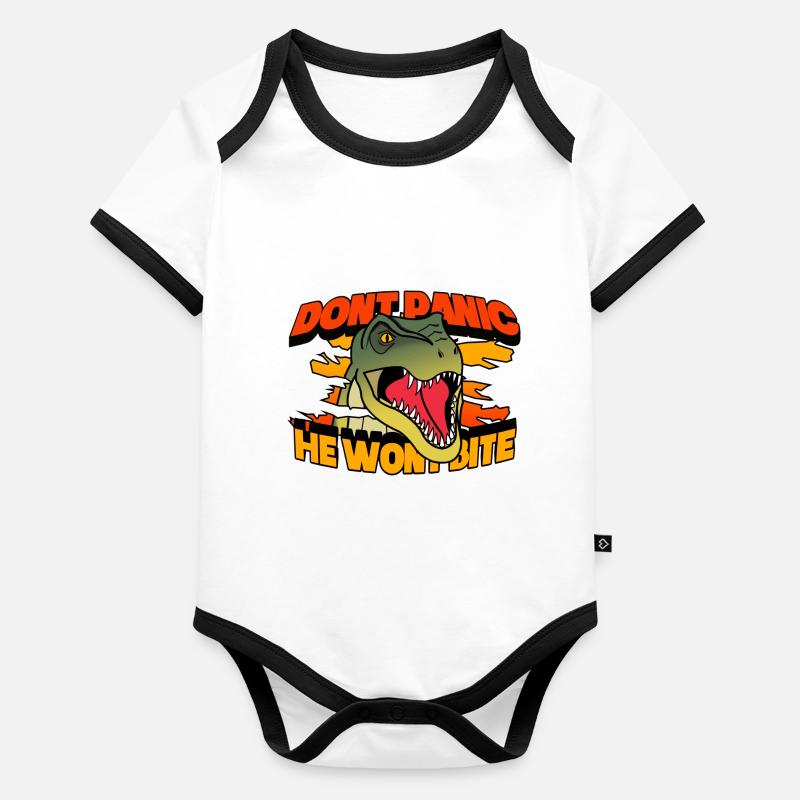 Dinosaur Pet Baby Bio-Kurzarm-Kontrastbody