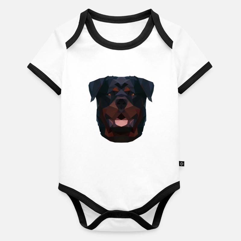 rottweiler Body Bébé bio contrasté manches courtes