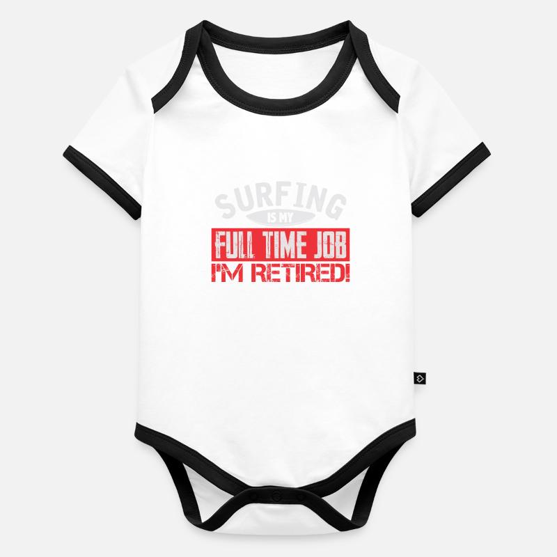 Surfer à la retraite Body Bébé bio contrasté manches courtes