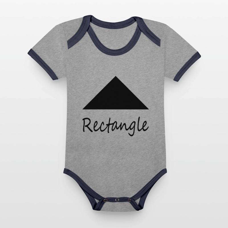 Forma rettangolo errata Body da neonato a manica corta, ecologico e in contrasto cromatico