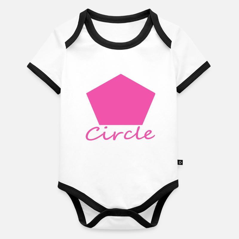 Falsche Kreisform Baby Bio-Kurzarm-Kontrastbody